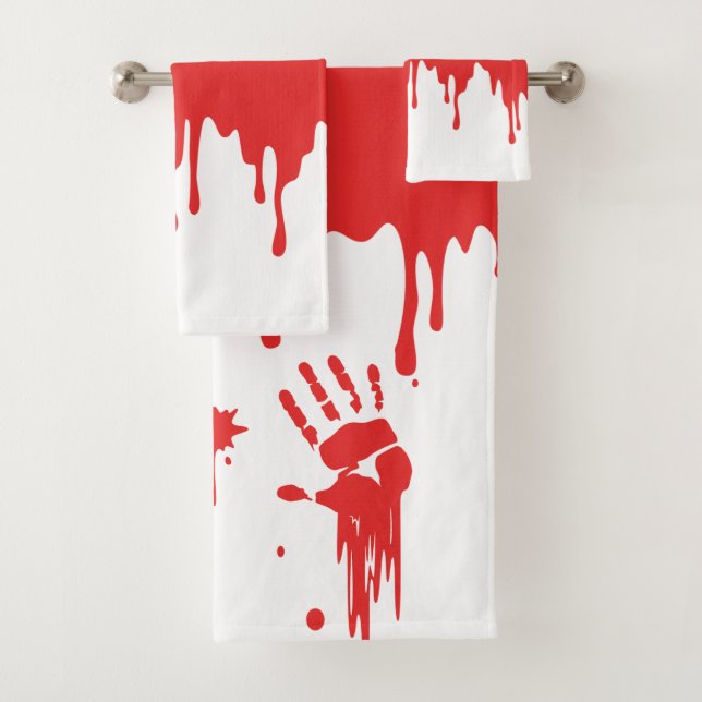 Halloween Blood Dripping Bath Towel Set (Insitu)