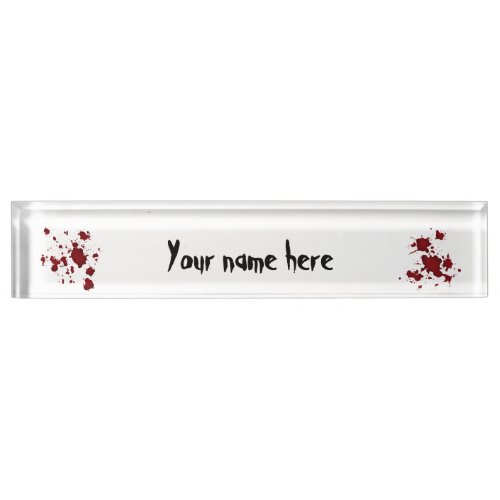 Halloween blood splats nameplate