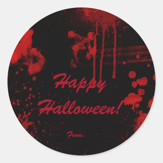 Halloween Blood Splatters Costume Party Favor Classic Round Sticker (Front)