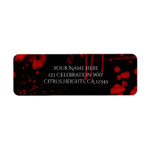 Halloween Blood Splatters Costume Party Invitation Label