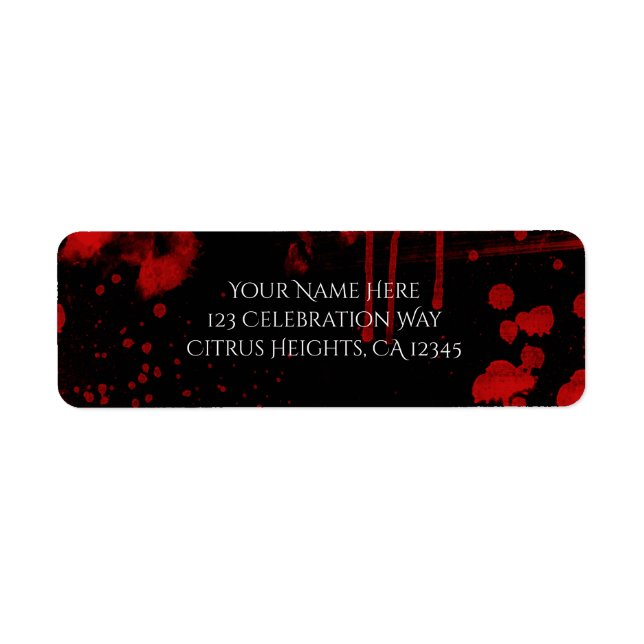 Halloween Blood Splatters Costume Party Invitation Label (Front)