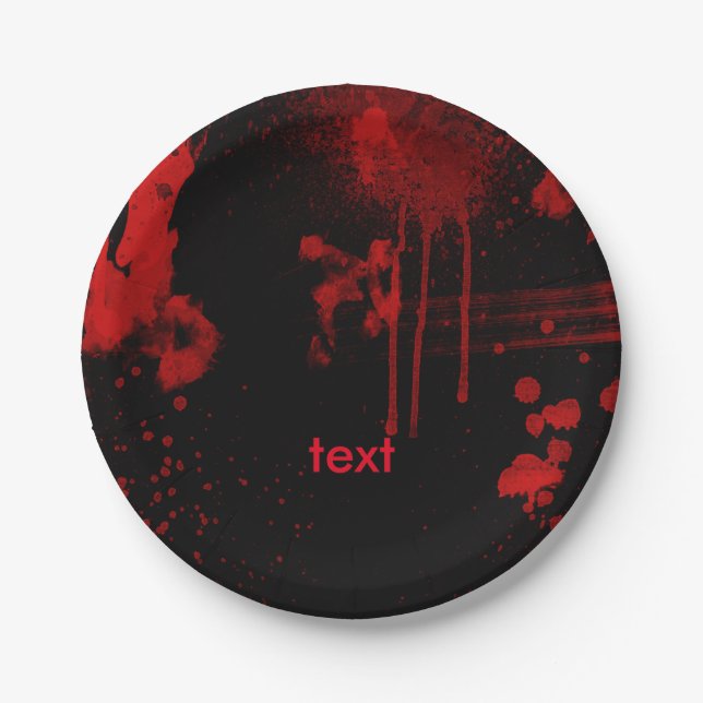 Halloween Blood Splatters Costume Party Paper Plates (Front)