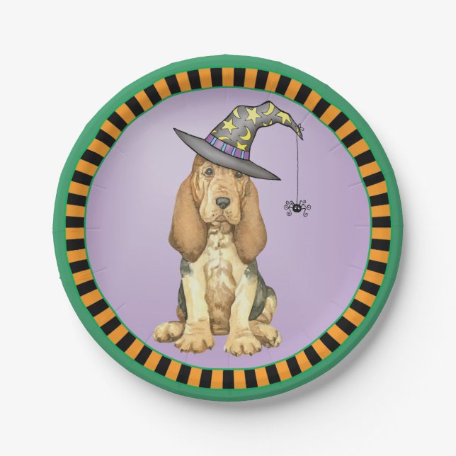Halloween Bloodhound Paper Plates (Front)