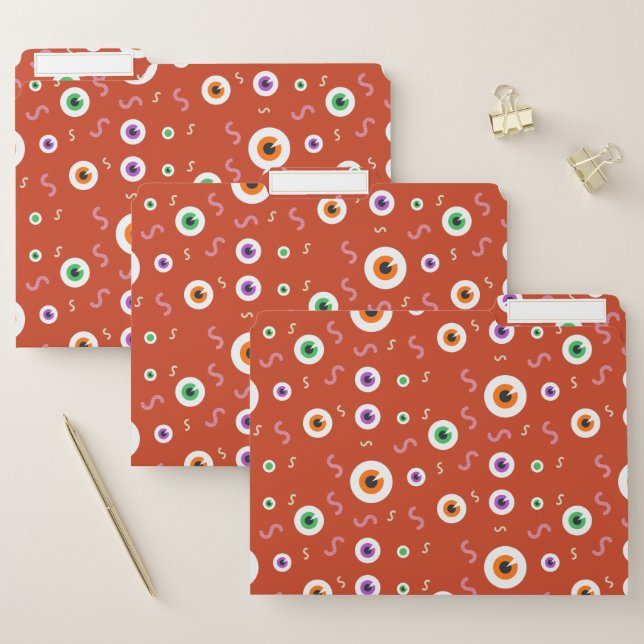 Halloween Bloody Eye Pattern File Folder (Set)