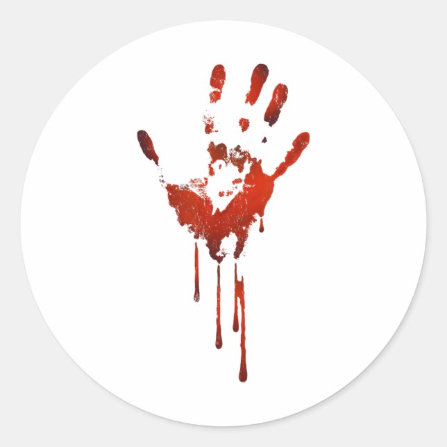 Halloween Bloody Hand Print Costume Zombie Outfit  Classic Round Sticker (Front)