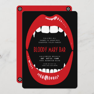 Halloween Bloody Mary Vampire Brunch Invitation