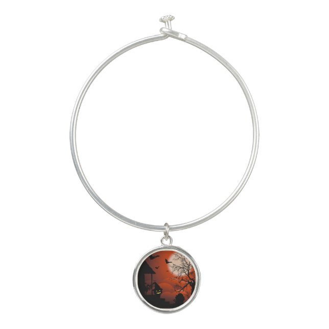Halloween Bloody Moonlight Nightmare Bangle Bracelet (Front)