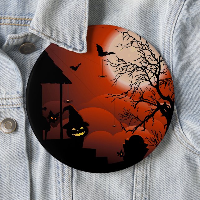 Halloween Bloody Moonlight Nightmare Button (In Situ)