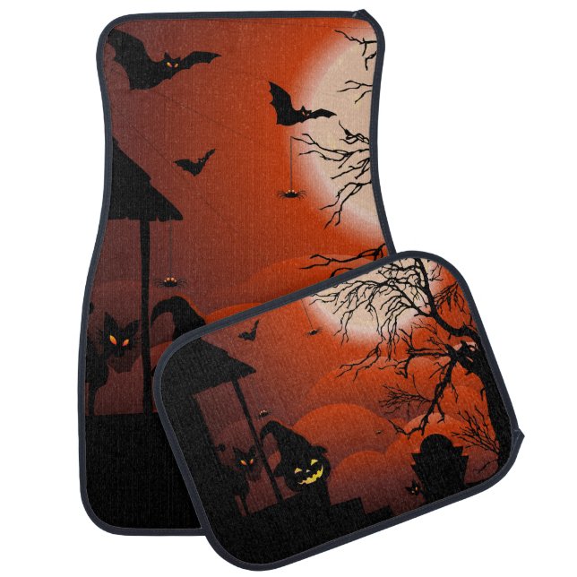 Halloween Bloody Moonlight Nightmare Car Floor Mat (Set)