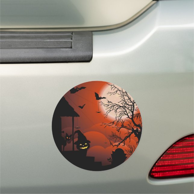 Halloween Bloody Moonlight Nightmare Car Magnet (In Situ)