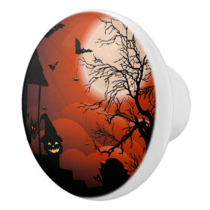 Halloween Bloody Moonlight Nightmare Ceramic Knob