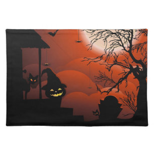 Halloween Bloody Moonlight Nightmare Cloth Placemat