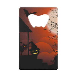 Halloween Bloody Moonlight Nightmare Credit Card Bottle Opener
