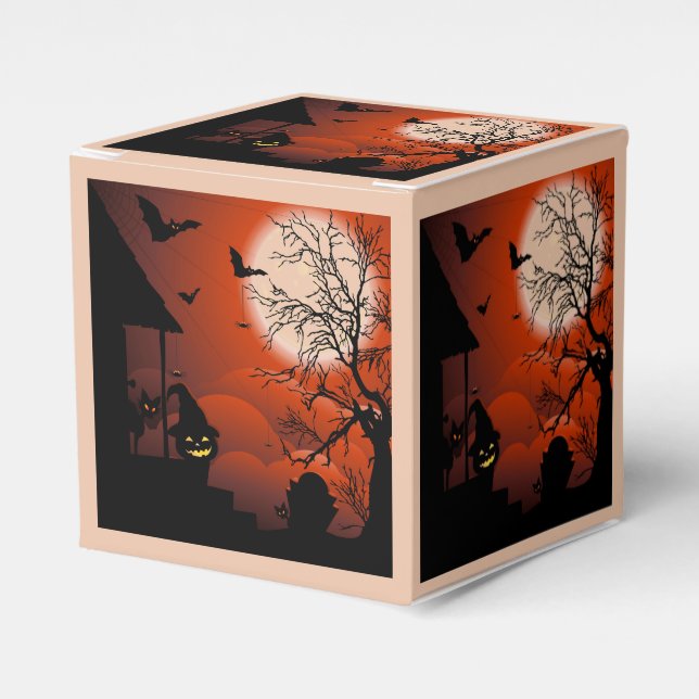 Halloween Bloody Moonlight Nightmare Favor Boxes (Front Side)