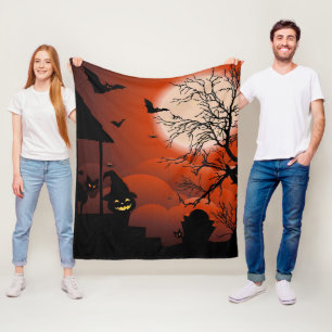 Halloween Bloody Moonlight Nightmare Fleece Blanket