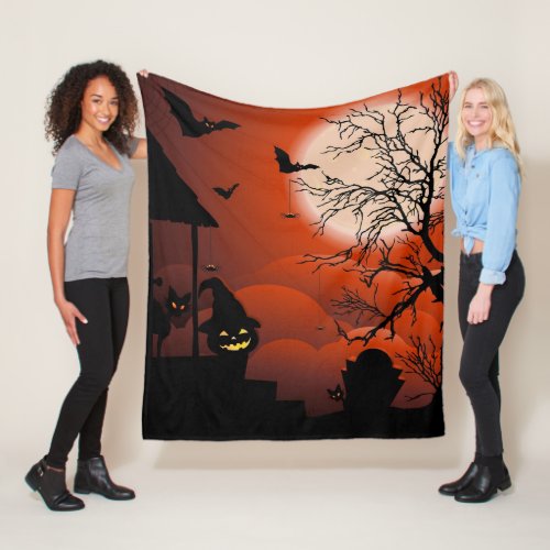Halloween Bloody Moonlight Nightmare Fleece Blanket