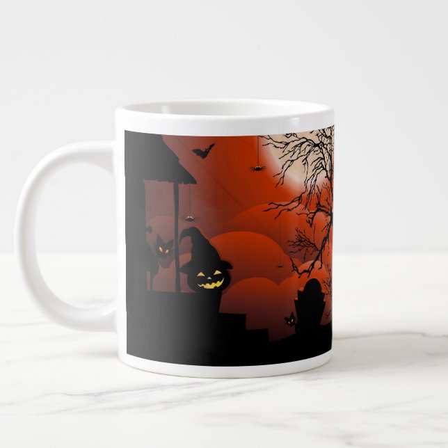Halloween Bloody Moonlight Nightmare Giant Coffee Mug (Left)