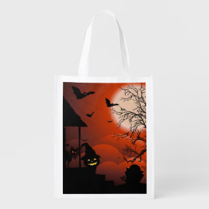Halloween Bloody Moonlight Nightmare Grocery Bag