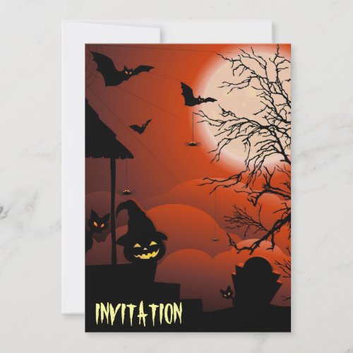 Halloween Bloody Moonlight Nightmare Invitation