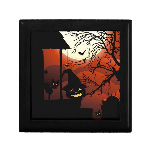 Halloween Bloody Moonlight Nightmare  Invitation M Gift Box (Front)