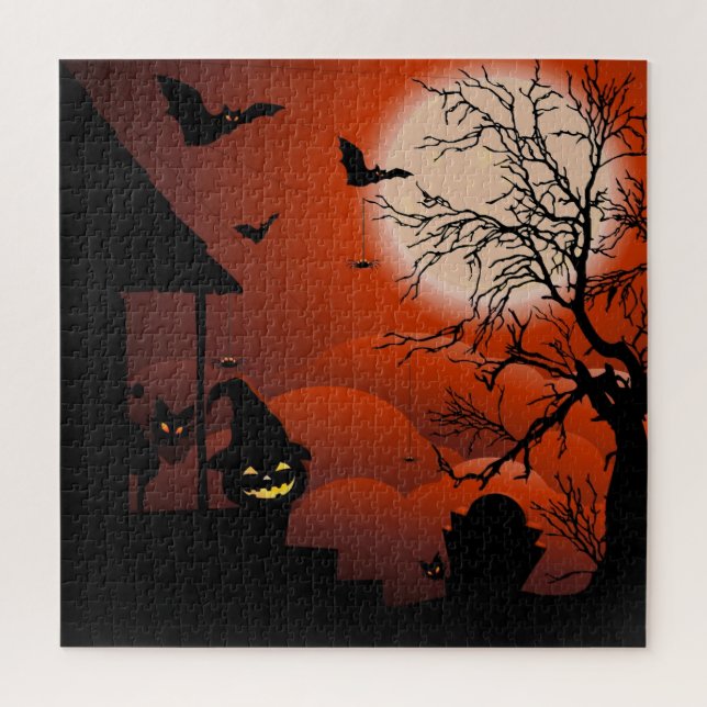 Halloween Bloody Moonlight Nightmare Jigsaw Puzzle (Vertical)