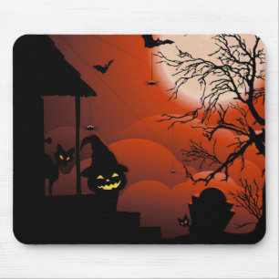 Halloween Bloody Moonlight Nightmare Mouse Pad