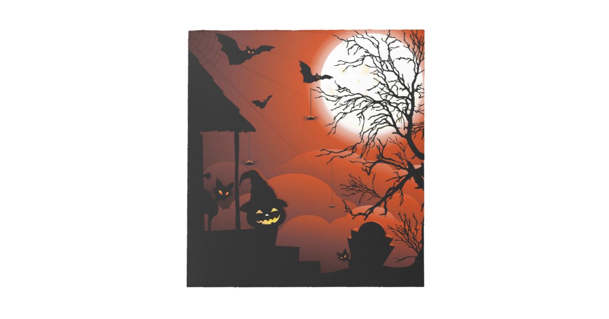 Halloween Bloody Moonlight Nightmare Notepad | Zazzle