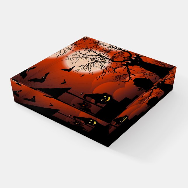 Halloween Bloody Moonlight Nightmare Paperweight (Angled)