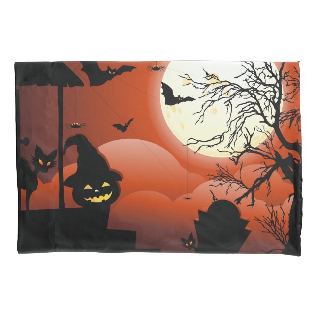 Halloween Bloody Moonlight Nightmare Pillow Case (Front)
