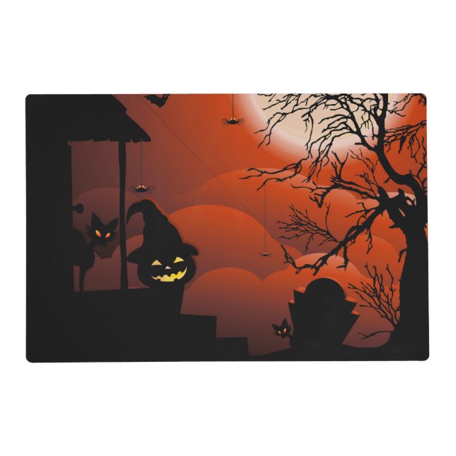 Halloween Bloody Moonlight Nightmare Placemat (Front)