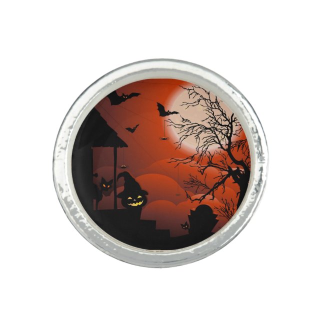 Halloween Bloody Moonlight Nightmare Ring (Front)