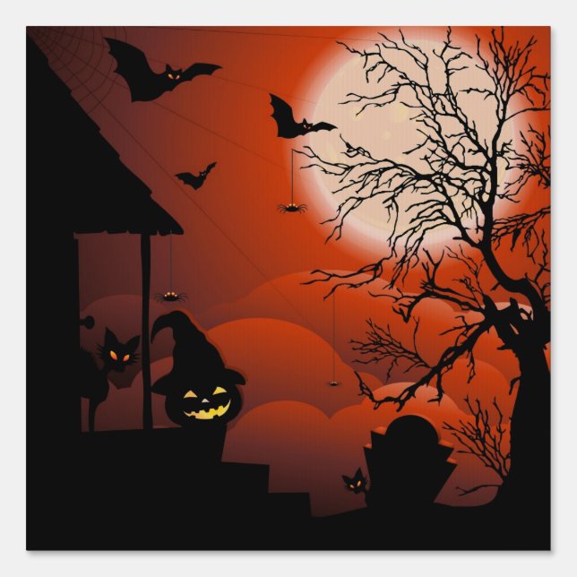 Halloween Bloody Moonlight Nightmare Sign (Front)