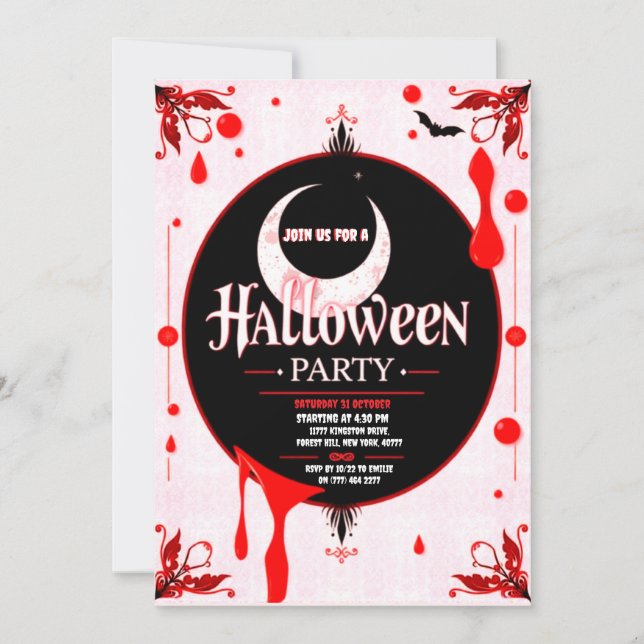 Halloween Bloody Party Invitation (Front)