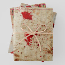 Halloween Bloody Red Blood Scary Wrapping Paper Sheets