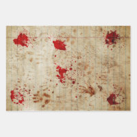 Halloween Bloody Red Blood Scary Wrapping Paper Sheets