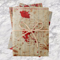 Halloween Bloody Red Blood Scary  Wrapping Paper Sheets