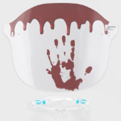 Halloween Bloody Red Drips Scary Face Shield (Front w/Glasses)