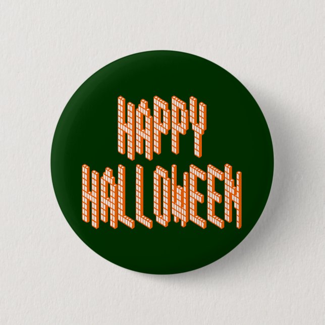 Halloween Blox Text Pinback Button (Front)