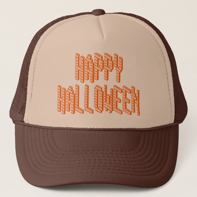 Halloween Blox Text Trucker Hat (Front)