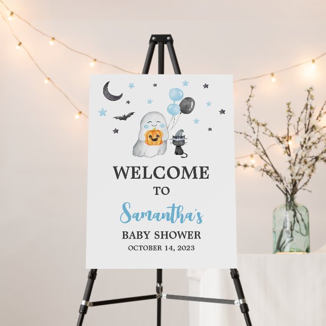 Halloween Blue A Little Boo Welcome Sign (In Situ (Stand))