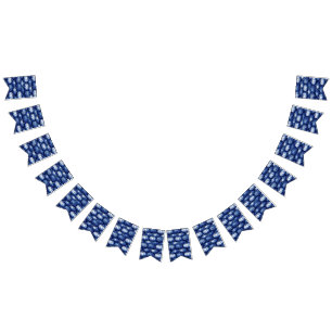 Halloween Blue and White Pumpkin Bunting Flags