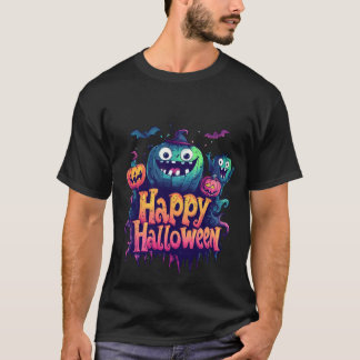 Halloween Blue and Yellow Pumpkin T-Shirt