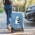 Halloween Blue Denim Ghost and Cat Sticker