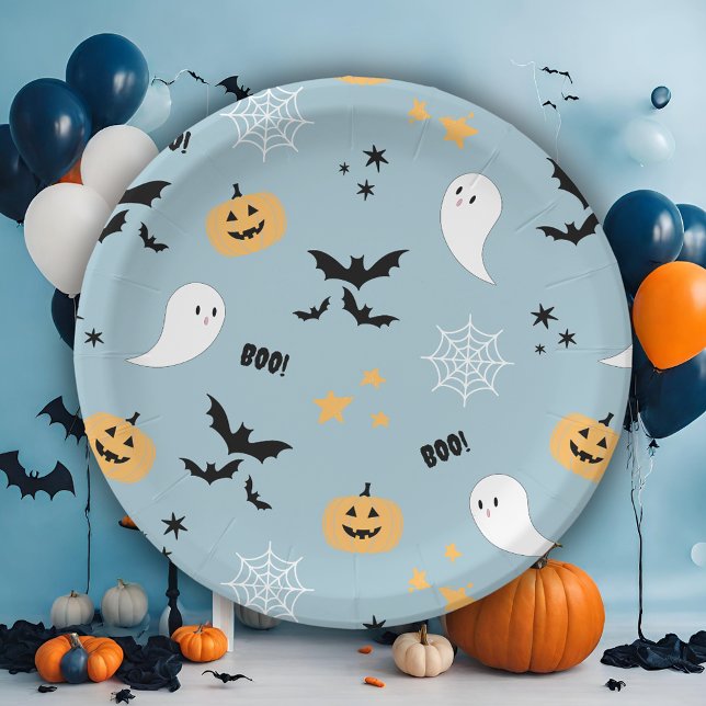 Halloween Blue  Paper Plates (Creator Uploaded)