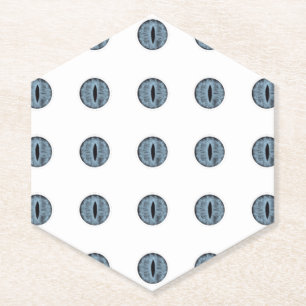 Halloween Blue Polka Dot Eyes Paper Coaster