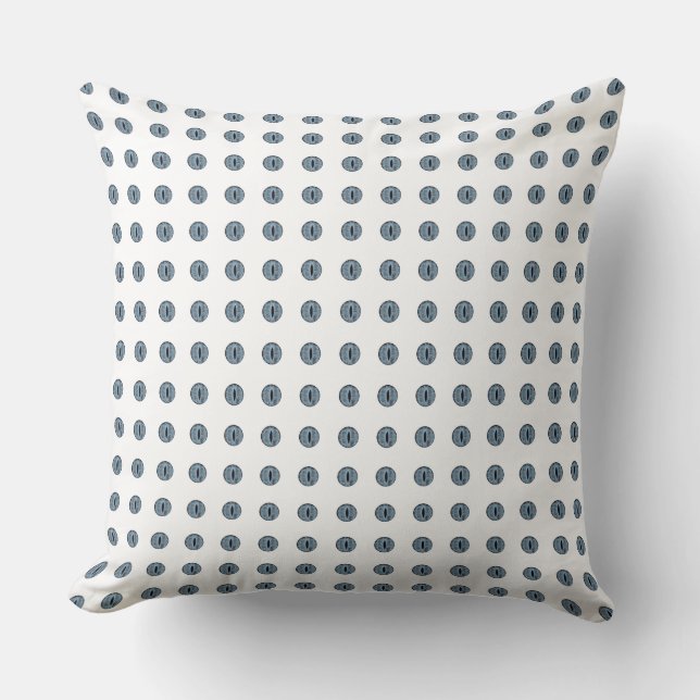 Halloween Blue Polka Dot Eyes Throw Pillow (Front)