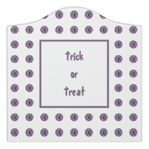 Halloween Blue Polka Dot Eyes Trick or Treat Door Sign