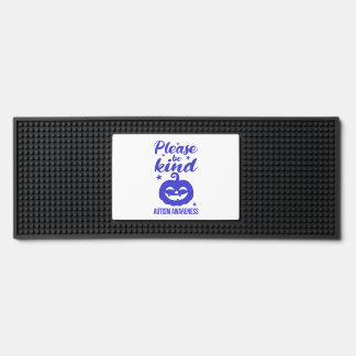 Halloween Blue Pumpkin Autisim Awareness Bar Mat