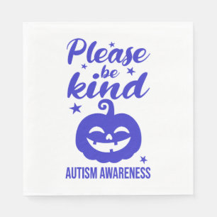 Halloween Blue Pumpkin Autisim Awareness Napkins