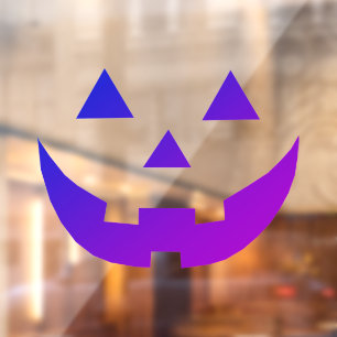 Halloween blue purple Jack o lantern scary funny Window Cling